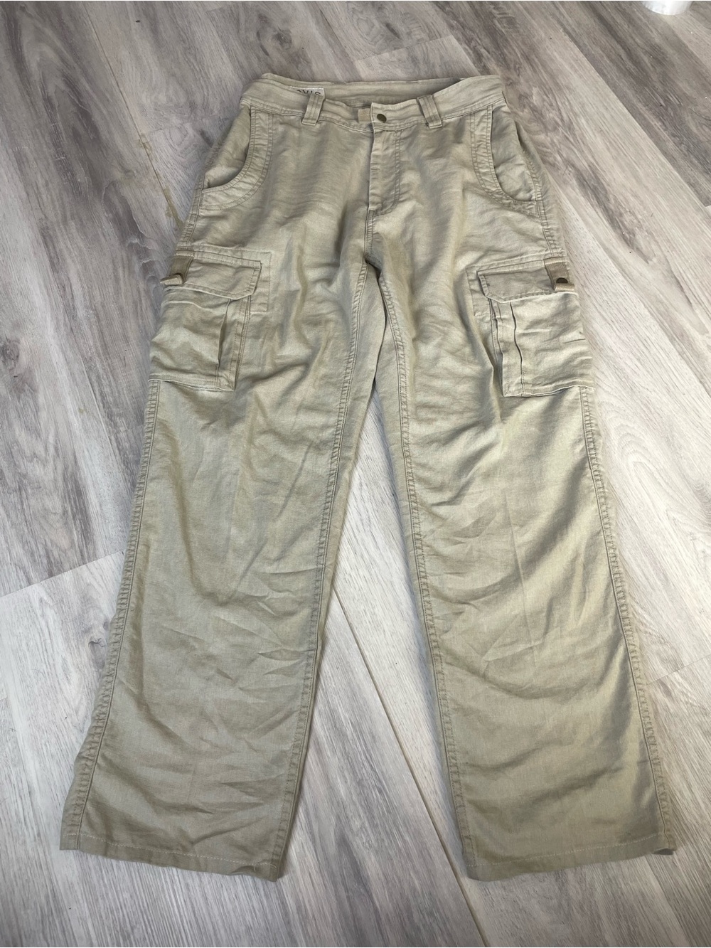 Orvis Men's linen Cargo Pants - Light Tan Utility Style